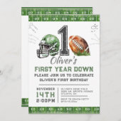 1. Geburtstag Boy Football Einladung bearbeitbar (Vorne/Hinten)