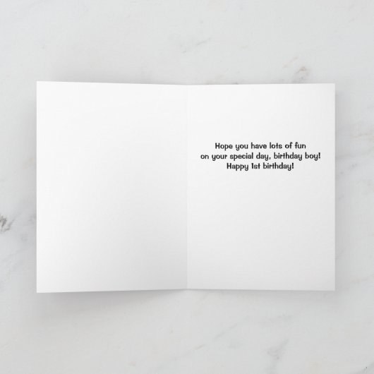 1. Geburtstag - Boy Panda mit Balloon & Card Karte (Innenseite)