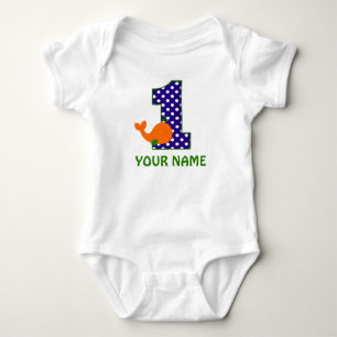 1. Geburtstag Boy Whale Personalisiertes Shirt