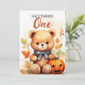 1. Geburtstag: Brauner und weißer Bär Einladung (Stehend Vorderseite)