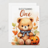 1. Geburtstag: Brauner und weißer Bär Einladung (Vorne/Hinten)