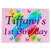 1. GEBURTSTAG-BUTTERFLY PERSONALISIERT GIFT BAG GROßE GESCHENKTÜTE (Rückseite)