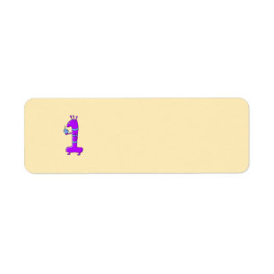 1. Geburtstag. Cartoon im Purpur