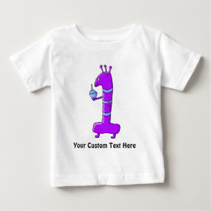 1. Geburtstag. Cartoon im Purpur Baby T-shirt
