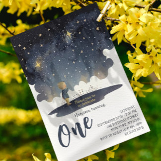 1. Geburtstag Celestial Stars Watercolor Boy Moder Einladung