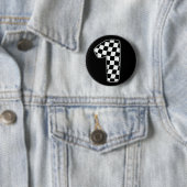 1. Geburtstag Checkered Number 1 Car Racing Flag Button (Beispiel)
