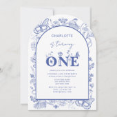 1. Geburtstag Chinoiserie Blue macht einen Einladung (Vorderseite)