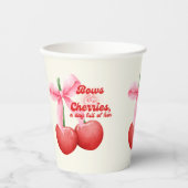 1. Geburtstag Coquette Cherries Bubble Letters Pappbecher (Vorderseite)