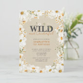 1. Geburtstag Daisy Wild & Onederful Terracotta Einladung (Stehend Vorderseite)