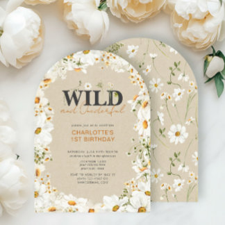 1. Geburtstag Daisy Wild & Onederful Terrakotta Einladung