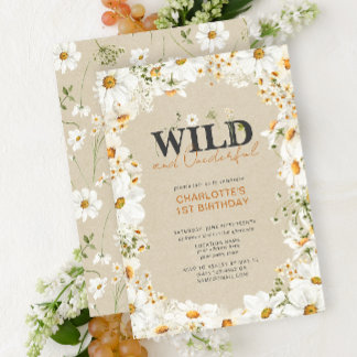 1. Geburtstag Daisy Wild & Onederful Terrakotta Einladung