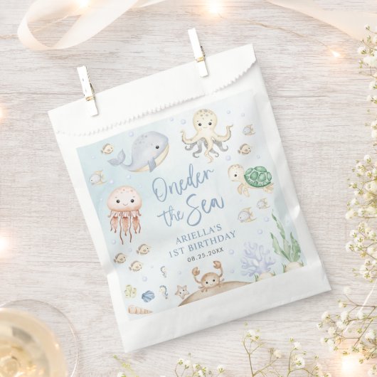 1. Geburtstag der Meerestiere Geschenktütchen (Ausgeschnitten)