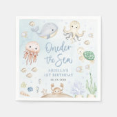 1. Geburtstag der Meerestiere Serviette (Vorderseite)