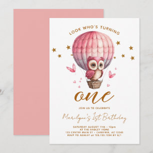 1. Geburtstag der rosa Eule Einladung