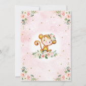 1. Geburtstag des Affen Blush Pink Floral Wild One Einladung (Rückseite)