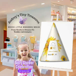 1. Geburtstag des Babys - Unsere kleine Sonnenblum Partyhütchen