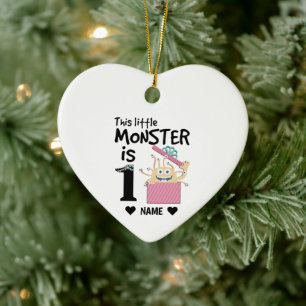 1. Geburtstag - Dieses kleine Monster ist eins Keramik Ornament