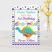 1. Geburtstag Dinosaur Dino-Mite Karte (Gelbe Blume)