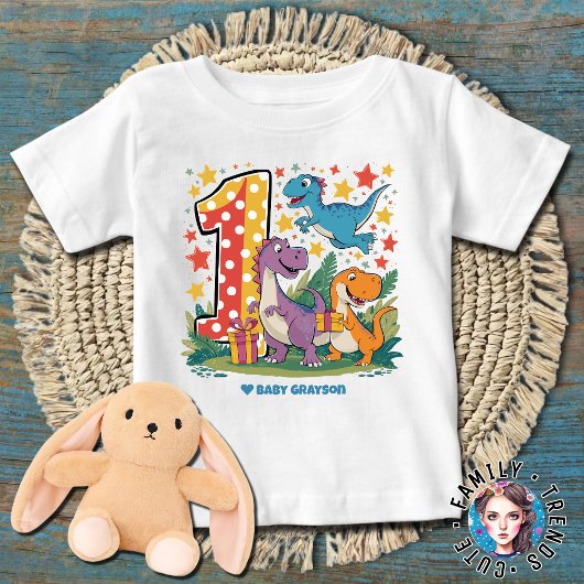 1. Geburtstag Dinosaur Geburtstag Baby T-shirt