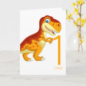 1. Geburtstag Dinosaur Gold Karte (Gelbe Blume)