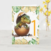 1. Geburtstag Dinosaur Happy Baby Jungle Card Karte (Gelbe Blume)