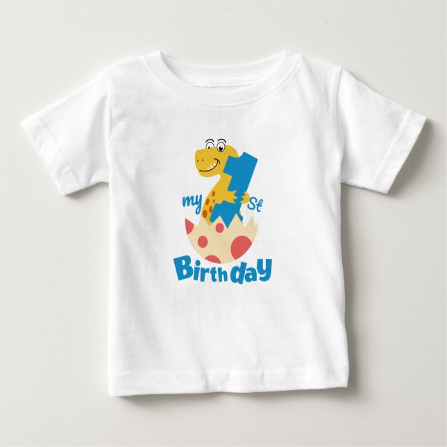 1. Geburtstag Dinosaurier Baby T-shirt (Vorderseite)