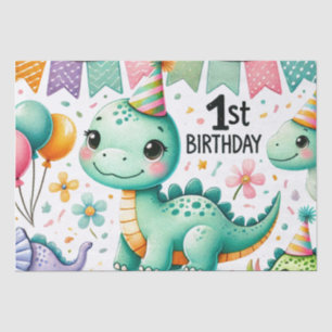 1. Geburtstag Dinosaurier Dino Junge Wasserfarben Seidenpapier