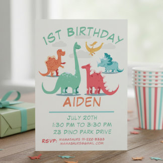 1. Geburtstag Dinosaurier Einladung