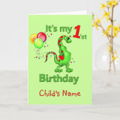 1. Geburtstag Dinosaurier Karte (Gelbe Blume)