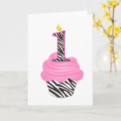 1. Geburtstag Diva Cupcake Karte (Gelbe Blume)