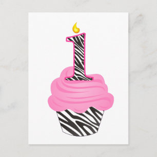 1. Geburtstag Diva Cupcake Postkarte