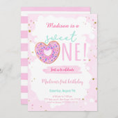 1. Geburtstag Donut-Party Einladung (Vorne/Hinten)