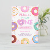 1. Geburtstag Donut-Party Einladung (Stehend Vorderseite)