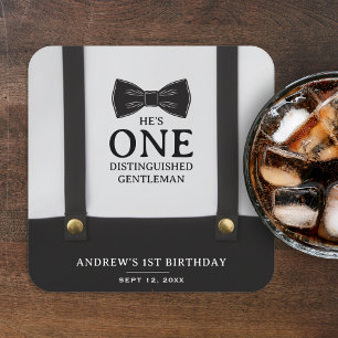1. Geburtstag eines distinguierten Gentleman Rechteckiger Pappuntersetzer