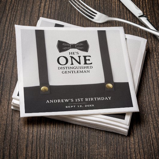 1. Geburtstag eines distinguierten Gentleman Serviette