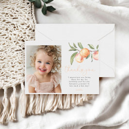 1. Geburtstag eines Sweet Peach Girl Dankeskarte