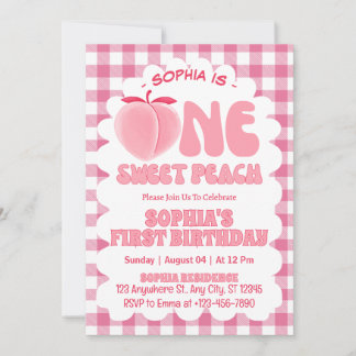 1. Geburtstag eines Sweet Peach Girl Einladung