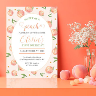 1. Geburtstag eines Sweet Peach Girl Einladung