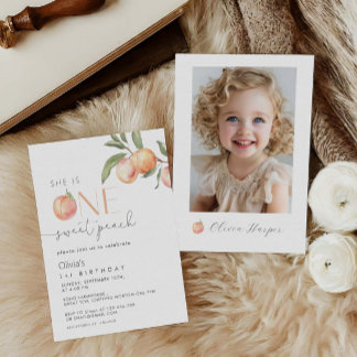 1. Geburtstag eines Sweet Peach Girl Einladung