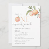 1. Geburtstag eines Sweet Peach Girl Einladung (Vorderseite)