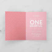 1. Geburtstag einfache, bunte Typografie Karte (Innenseite)