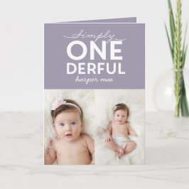 1. Geburtstag einfache, bunte Typografie Karte