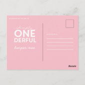 1. Geburtstag einfache onederful farbenfrohe Typog Postkarte (Rückseite)