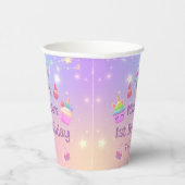 1. Geburtstag Einhorn Kuchen mädchenhaft bunt nied Pappbecher (Rechts)