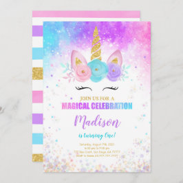 1. Geburtstag Einhorn-Party Einladung