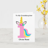 1. Geburtstag Einhorn Rosa Enkeltochter Geburtstag Karte (Gelbe Blume)