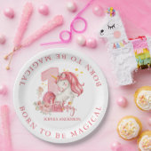 1. Geburtstag Einhorn Rosa Kleines Mädchen Pappteller (Party)