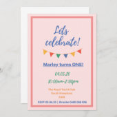 1. Geburtstag Einladung (Vorne/Hinten)