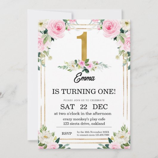 1. Geburtstag Einladung (Vorderseite)