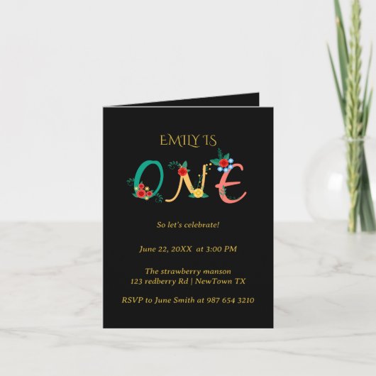 1. Geburtstag Einladung (Vorderseite)